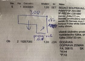 Sedačka obývák rohová bila a šedá latka a um. kůže - 7