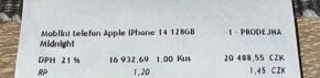 Apple iPhone 14 128gb černý,Záruka,Zánovní stav,Baterie 99%. - 7