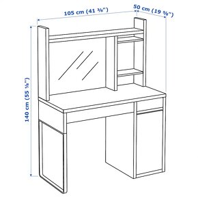 Psací stůl IKEA MICKE 105x50 cm s nástěnkou a LED osvětlením - 7