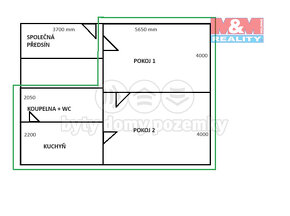 Pronájem bytu 2+1, 60 m², Neratovice, ul. Palackého - 7