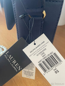 Nová tmavě modrá kožená crossbody kabelka Ralph Lauren Marcy - 7