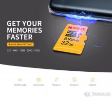 Kodak High Speed Micro SD karta TF karta - žlutá 64 GB - 7