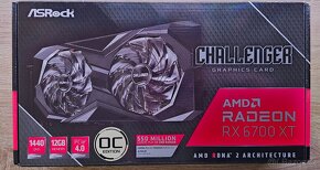 ASRock Radeon RX 6700 XT Challenger D 12GB -top stav,záruka - 7