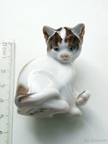 Porcelánová soška: sedící kočka Rosenthal - 7