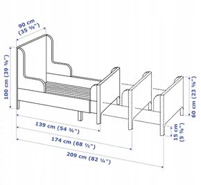 Prodluzitelna bila postel Ikea Busunge - 7