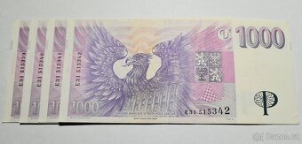 1000 Kč 1996 série E31, UNC, postupka 4 ks. - 8