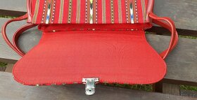 Retro dámská/dívčí kabelka, červená, textilní (70.-80- léta) - 8