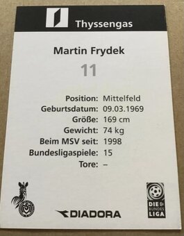 MARTIN FRÝDEK st. (MSV DUISBURG) - prodám originální dres. - 8