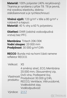 2117 of Sweden ISFALL dětská XS lyžařská bunda - 8