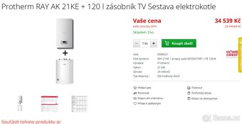 Protherm RAY AK 21KE + 120 l zásobník TV,Sestava - 8