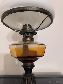 Starožitná petrolejová lampa, Made in Czechoslovakia - 8