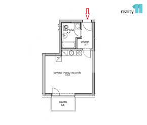 Prodej bytu 1+kk/B, 35 m2, novostavba, Hostivice - 8