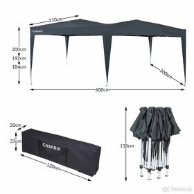 Nepoužité SKLÁDACÍ ALTÁN PÁRTY STAN ANTRACIT 3X6M - 8
