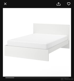 Postel Ikea MALM 140x200 s matrací a roštem - 8