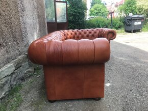 Chesterfield Rohová Celokožené provedení. - 8