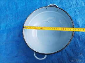 Smaltovaná miska s uchy, průměr 24 cm - 8