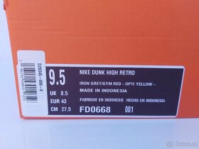 Tenisky Nike Dunk High Retro, velikost 43 - 8