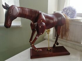 Dřevo Dřevěný pohyblivý model koně kůň - 8