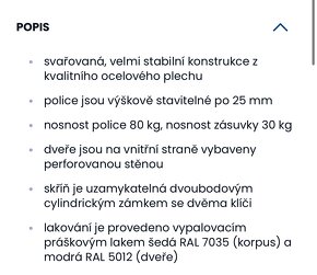 Dílenská kovová skříň na nářadí KOVONA, 2 police, 14 zásuvek - 8