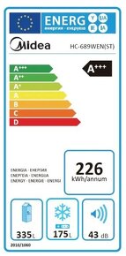 Americká lednice MIDEA HC-689WEN - A+++ 226 KwH/rok - 8