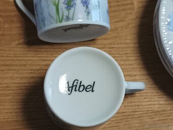 VINTAGE PORCELÁNOVÁ KÁVOVÁ SOUPRAVA AFIBEL FRANCIE - 8