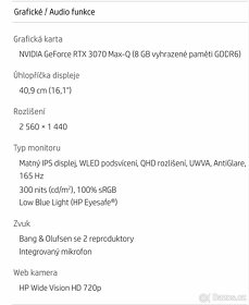 HP Omen 16 HERNÍ. Top stav - 8