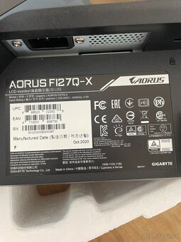 Gigabyte AORUS FI27Q-X 27" QHD, IPS, 240Hz, 1ms, HDR400 - 8