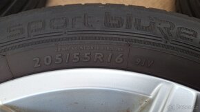 Alu kola VW 16" 5x112 letní pneu 205/55 R16 4-6mm Golf 7 - 8