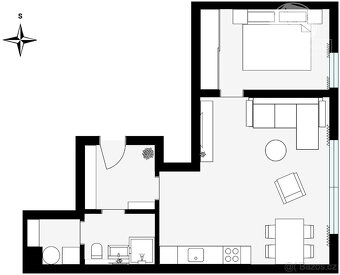 803 - byt 2+KK o celkové výměře 51,7 m2 v projektu THE TRIAN - 8