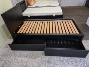 Pěkné vysoké jednolůžko Ikea Malm se šuplíky 90x200 cm - 8