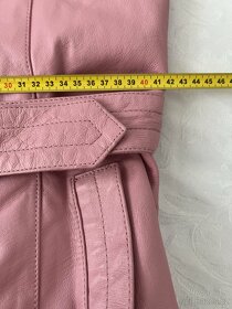 Lynne - dámský kožený pastelově růžový kabát – M - 8