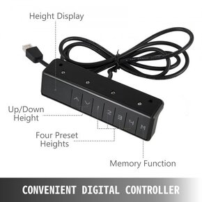 Elektrický polohovací stůl, standup desk, bílý rám - 8