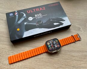 Chytré hodinky Smart Watch Ultra 2 49mm Titan oranžový řem - 8