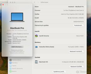 Macbook PRO 2020, 16GB, I5 - čtyřjádro, Záruka - 8