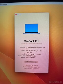 MacBook Pro 13" - intel i5, SSD 512GB - 8