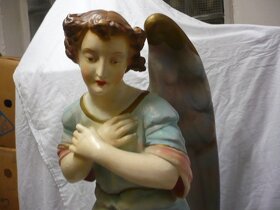 Velký starožitný anděl 120 let starý výška 70 cm původní - 8