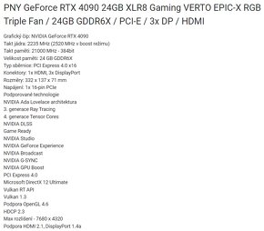 PNY GeForce RTX 4090 24GB VERTO EPIC-X RGB, čisto nová - 8