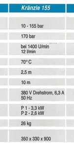 Profi Wapka Kranzle 155 tlak 30-150barů/12l  - v přípravě - 8