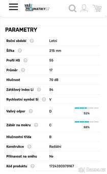 Sada letních pneumatik 215/55/R17 - 8