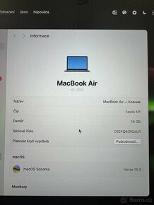 MacBook Air M1 13’’  256 SSD/16 RAM - 8