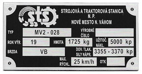 Štítky na BSS, Vihorlat, Agrostroj, Agrozet, STS - 8