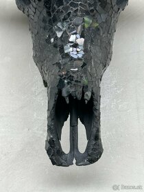 Lebka Buvol- Bubalus Bubalis, Mozaikový vzor čierna, 59cm - 8