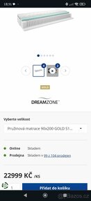 Pružinová matrace 90x200 GOLD S100 DREAMZONE - 8