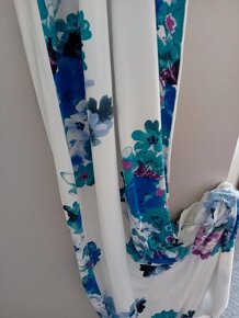 dlouhé šaty bílé s modrými květy - 8
