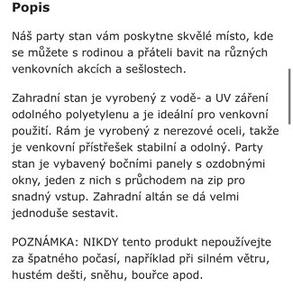 Party stan , altan , zahradní stan , 9x3 - 8