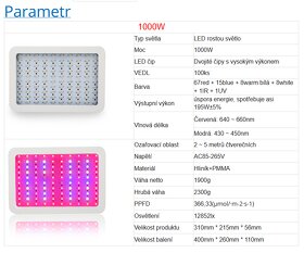 Nové světelné LED  Grow Light - Full Spectrum. - 8