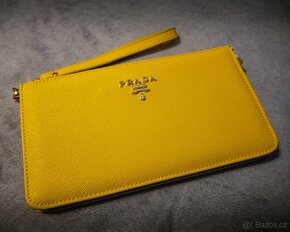 Prada Saffiano Yellow Leather Wallet - 8