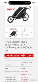 Thule Chariot Lite 1 2022+bike set+kočárkový+běžecký set+2x - 8