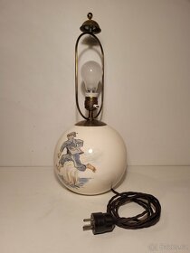 signovaná lampa, Matějů 1941, keramická stará lampička - 8