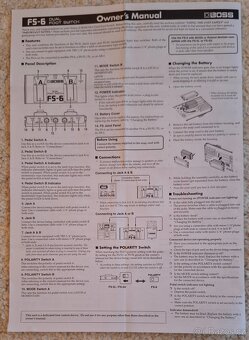 2x nožní přepínač Boss FS-6 dual foot switch + 2 kabely - 8